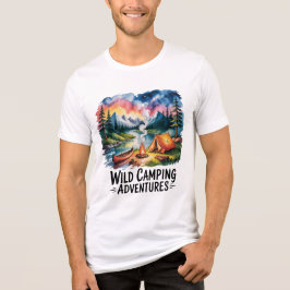 Camiseta Triblenda Diseño de acuarela de Wild Camping Adventures