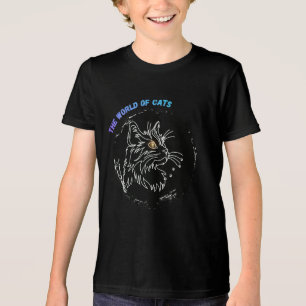 Camiseta Triblenda Diseño de amante de gatos cortado