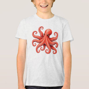 Camiseta Triblenda Diseño de animal marino de pulpo del océano
