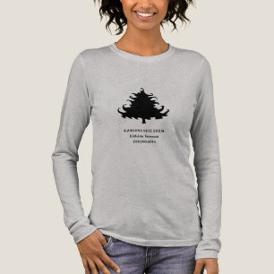 Camiseta Triblenda Diseño de árbol de Navidad negro con texto