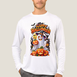 Camiseta Triblenda Diseño de árbol embrujado Feliz Halloween