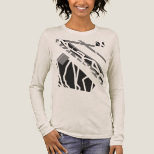 Camiseta Triblenda Diseño de arte abstracto inclinado por gris negro