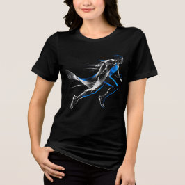 Camiseta Triblenda Diseño de arte de movimiento atlético corredor de