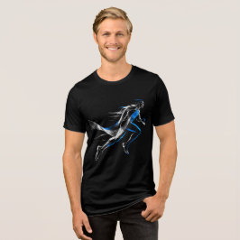 Camiseta Triblenda Diseño de arte de movimiento atlético corredor de