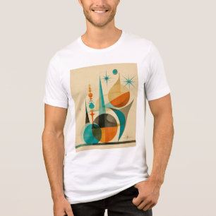 Camiseta Triblenda Diseño de Arte Geométrico Abstracto Retro de Mitad