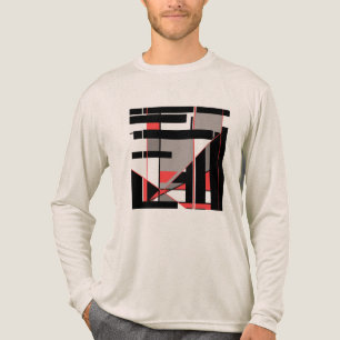 Camiseta Triblenda Diseño de arte geométrico geométrico de color negr