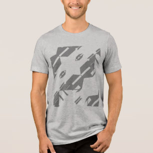 Camiseta Triblenda Diseño de arte tropical Zig-zag diagonal medio