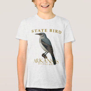 Camiseta Triblenda Diseño de ave Arkansas Mockingbird