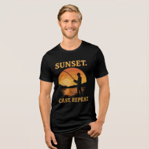 Diseño de aventura de pesca con puesta de sol repe
