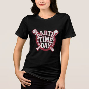 Camiseta Triblenda Diseño de béisbol en el Día de la Tierra