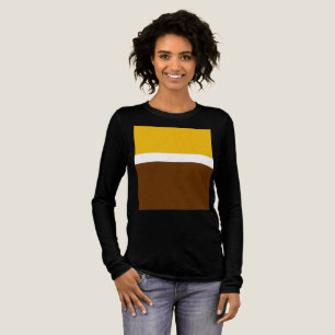 Camiseta Triblenda Diseño de bloque de color amarillo blanco marrón c