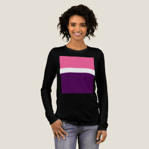 Camiseta Triblenda Diseño de bloque de color rosa blanco morado