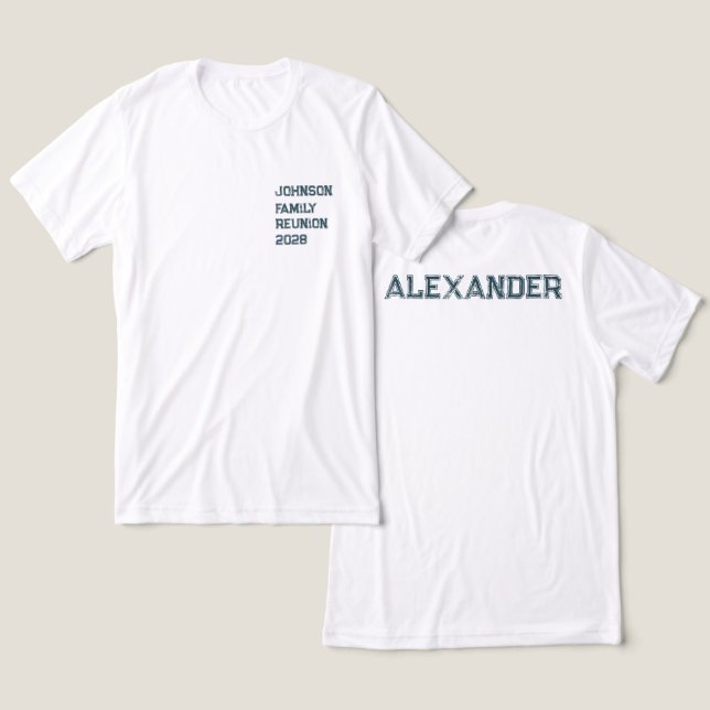 Camiseta Triblenda Diseño de bolsillo verde de reunión familiar perso (Diseño Anverso y Reverso)