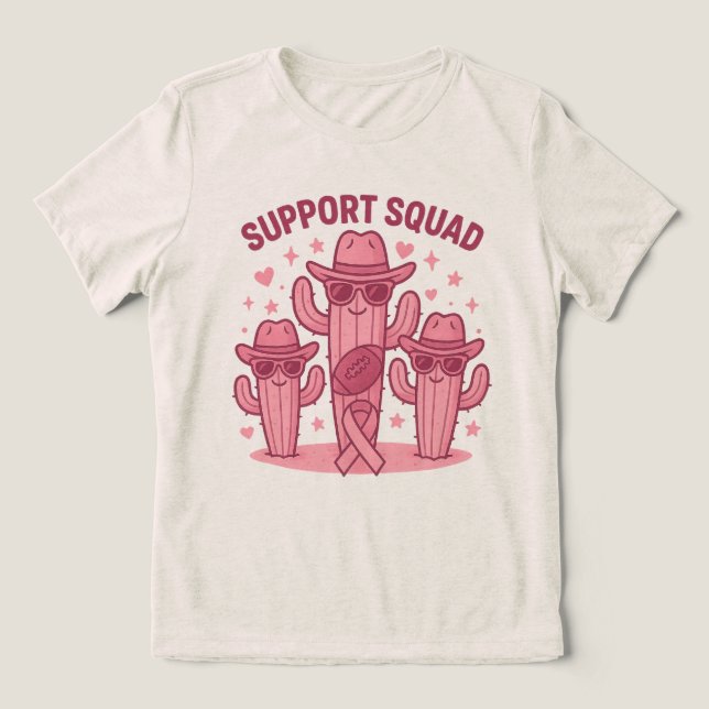 Camiseta Triblenda Diseño de cactus de squad de soporte (Diseño delantero )