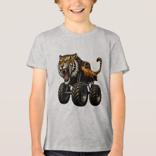 Camiseta Triblenda Diseño de Camión Monstruo Tigre Feroz