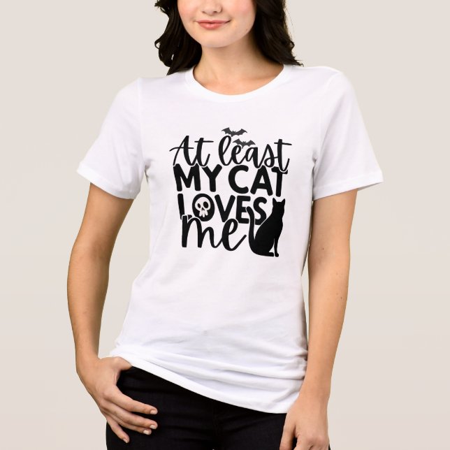 Camiseta Triblenda Diseño de camiseta para el amor al gato negro de H (Anverso)