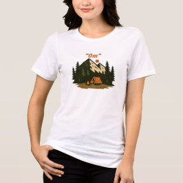 Camiseta Triblenda Diseño de Camping de Meditación en la Montaña “Om”