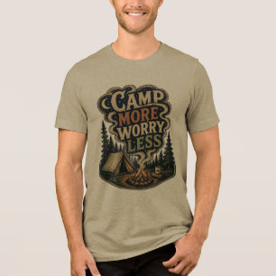 Camiseta Triblenda Diseño de Camping Vintage Acampa Más Preocupa Meno