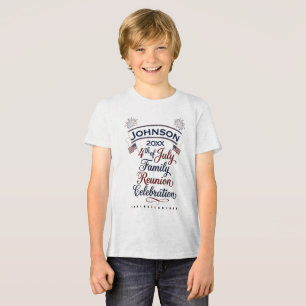 Camiseta Triblenda Diseño de Celebración Familiar Patriótica del 4 de