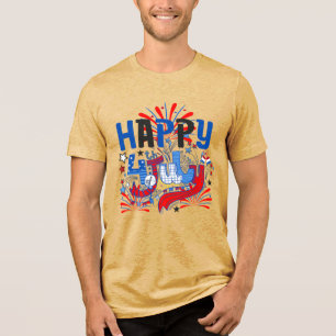 Camiseta Triblenda Diseño de Celebración Patriótica del 4 de Julio Fe