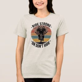 Camiseta Triblenda Diseño de ciclista vintage de puesta de sol Bear C