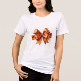 Camiseta Triblenda Diseño de Cinta de Otoño Cálido Infundido con Hoja