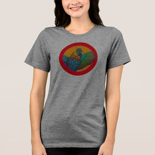 Camiseta Triblenda diseño de círculo de pollo (Anverso)