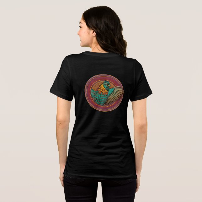 Camiseta Triblenda Diseño de Círculo de Pollo (Reverso Completo)