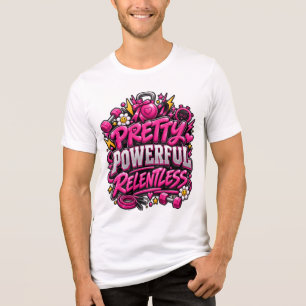 Camiseta Triblenda Diseño de cita de gimnasio rosa implacable bastant