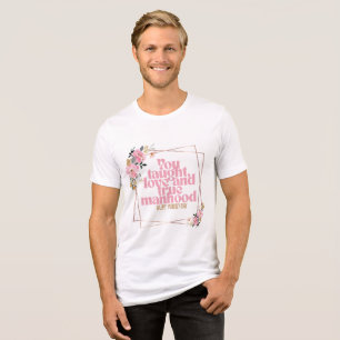 Camiseta Triblenda Diseño de cita floral del Día del Padre Feliz En