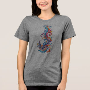 Camiseta Triblenda diseño de colores abstractos "Vórtice Cromático"