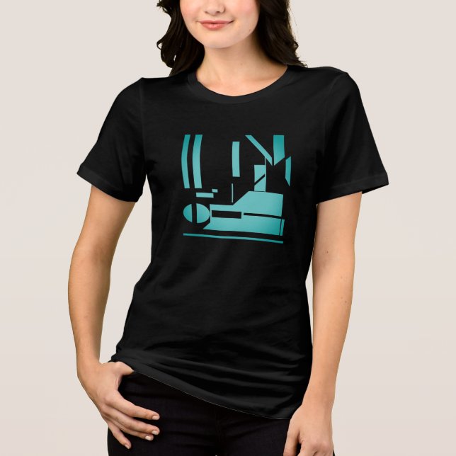 Camiseta Triblenda Diseño de combinación de formas geométricas de Aqu (Anverso)