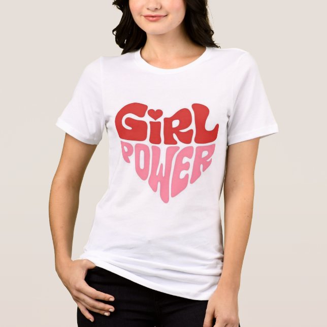 Camiseta Triblenda Diseño de corazón de energía chica (Anverso)