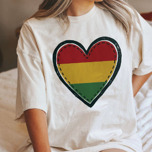 Camiseta Triblenda Diseño de Corazón de la Bandera Boliviana