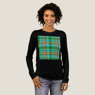 Camiseta Triblenda Diseño de cuadros escoceses azul naranja verde