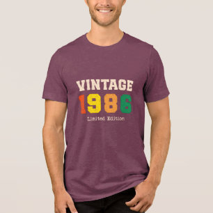 Camiseta Triblenda Diseño de cumpleaños retro de edición limitada Vin