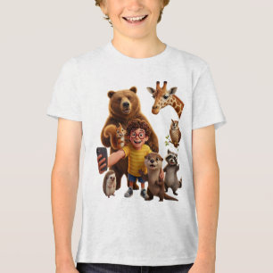 Camiseta Triblenda Diseño de dibujos animados del escuadrón de selfie
