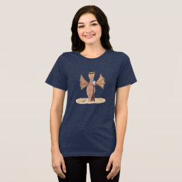 Camiseta Triblenda Diseño de dragón lindo de verano en la playa