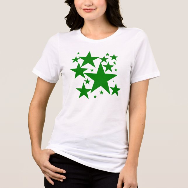 Camiseta Triblenda Diseño de estrella verde (Anverso)