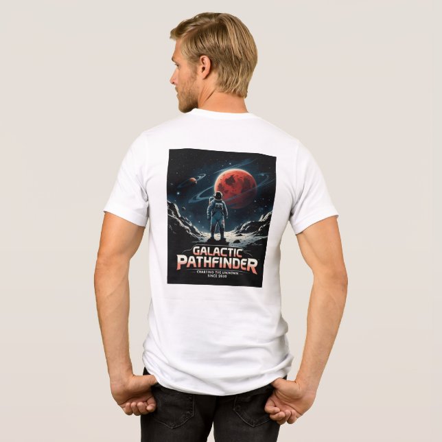 Camiseta Triblenda Diseño de exploración espacial del delineador de t (Reverso Completo)