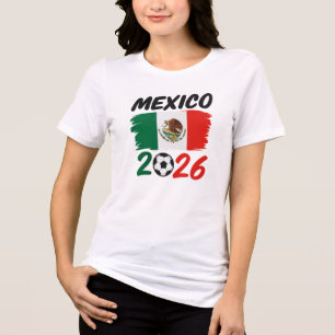 Camiseta Triblenda Diseño de fanático de fútbol México 2026 con balón