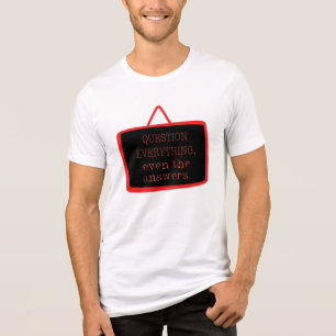 Camiseta Triblenda Diseño de filosofía negrita "Cuestionar todo"