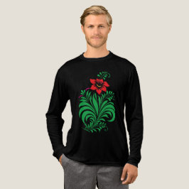 Camiseta Triblenda Diseño de Flor Ornamental Floral – Elegante