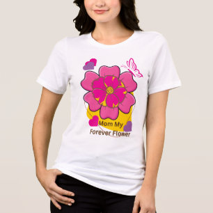 Camiseta Triblenda Diseño de flor para siempre de mamá