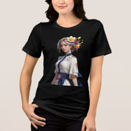 Camiseta Triblenda Diseño de flores multicolor romántico