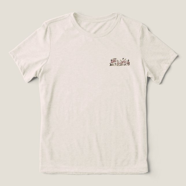 Camiseta Triblenda Diseño de flores para mujeres de T-Shirt Bella (Diseño delantero )