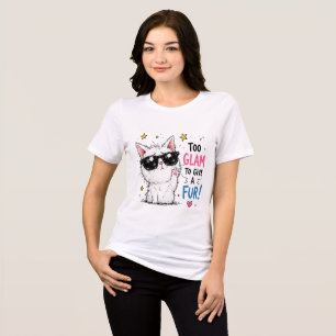 Camiseta Triblenda Diseño de Gafas de Sol Cool Cat