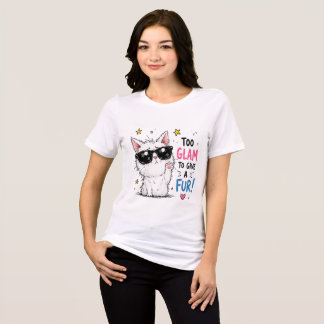 Camiseta Triblenda Diseño de Gafas de Sol Cool Cat