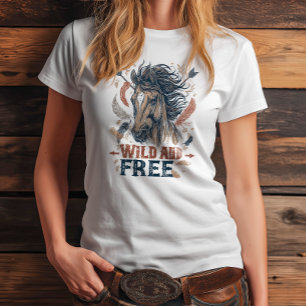 Camiseta Triblenda Diseño de gallina salvaje y libre de Mustang
