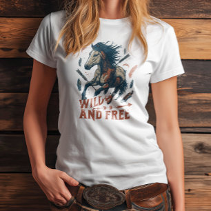Camiseta Triblenda Diseño de gallina salvaje y libre de Mustang